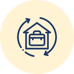 Hybrid work setup icon