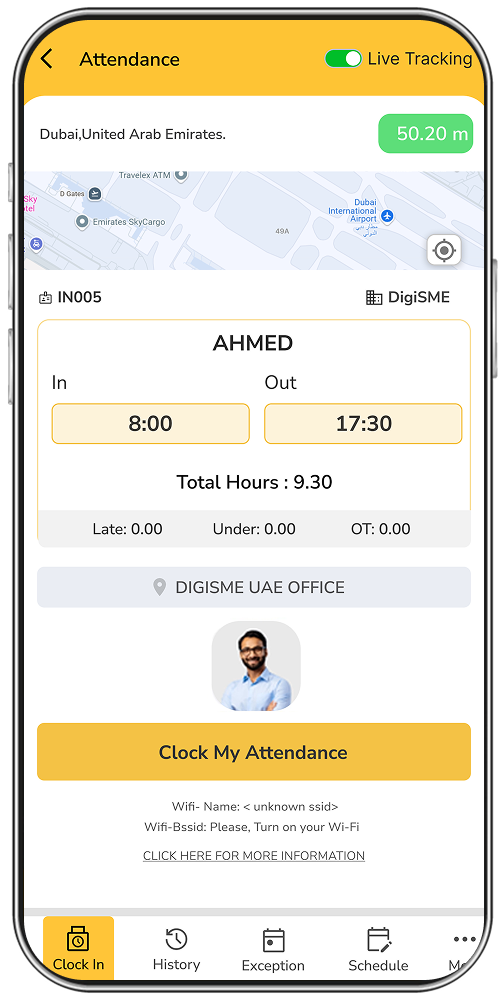 DigiSME Mobile attendance app in UAE