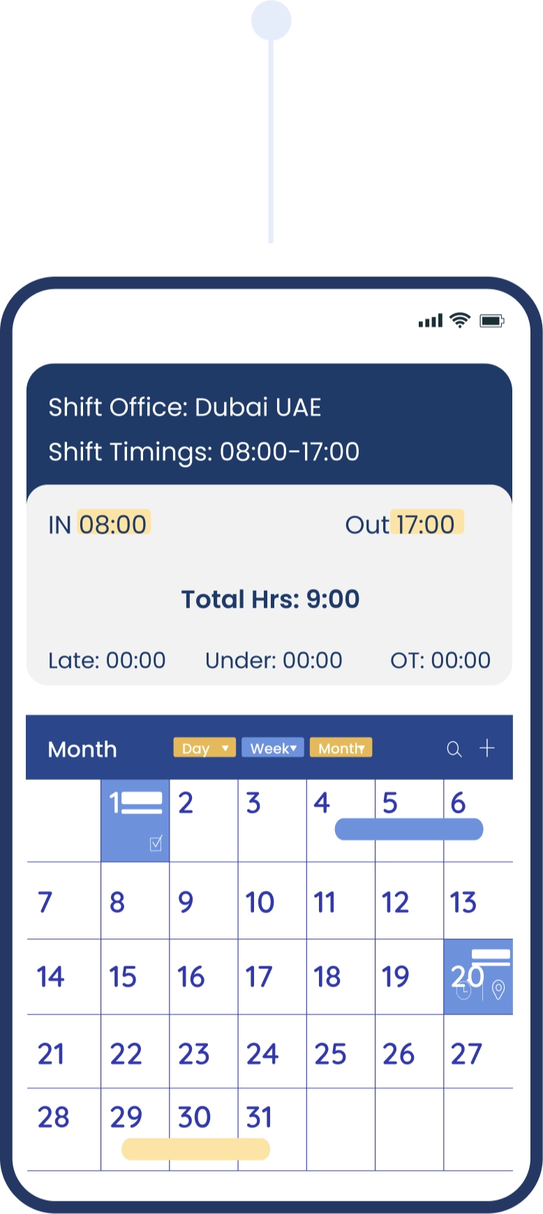 Run monthly payroll with shift and work hours